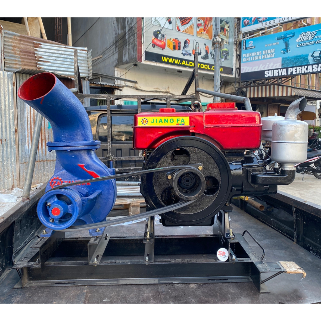 POMPA AIR TAMBAK 8" SAWAH + MESIN DIESEL JIANGFUNG / JIANGFA 24PK