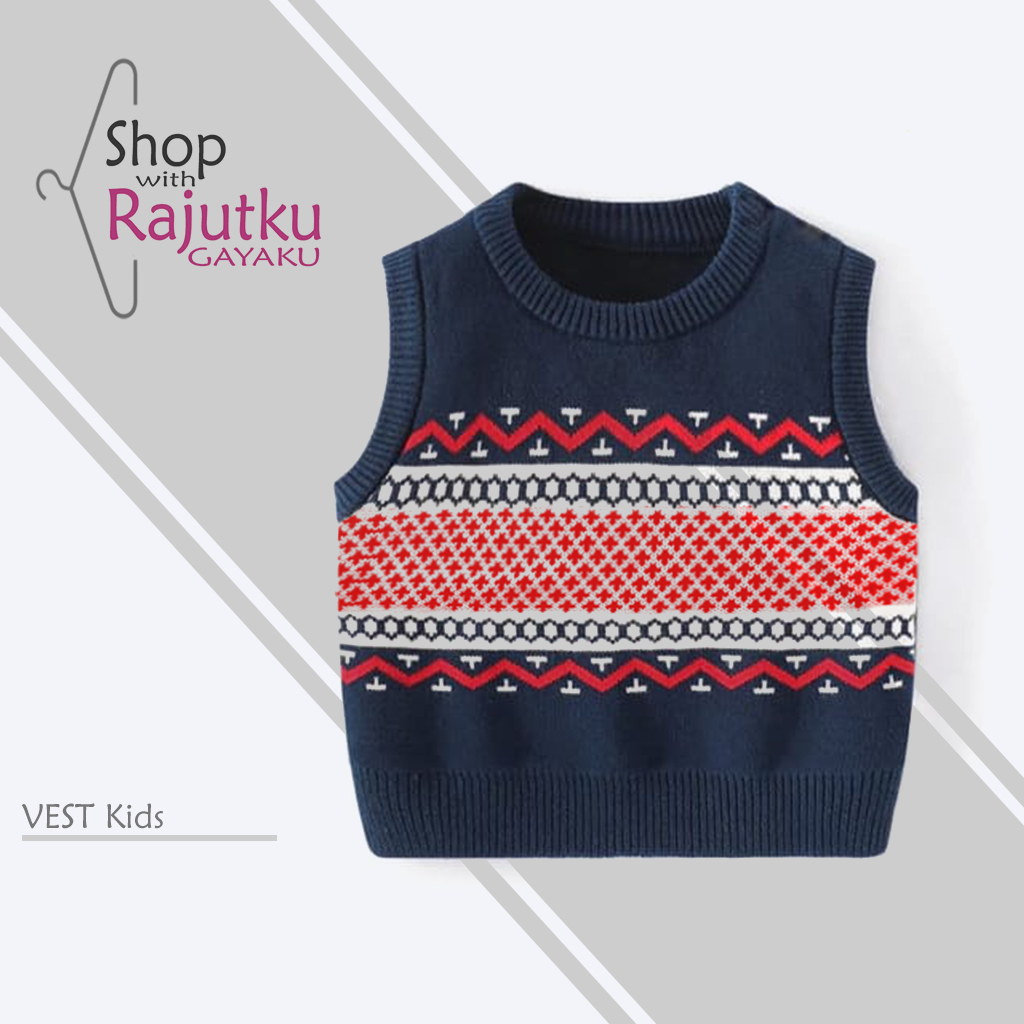 Rompi Rajut Anak Laki Laki Usia 3-9 tahun Vest Rajut Anak Cowok Buat sikecil Tampil Keren