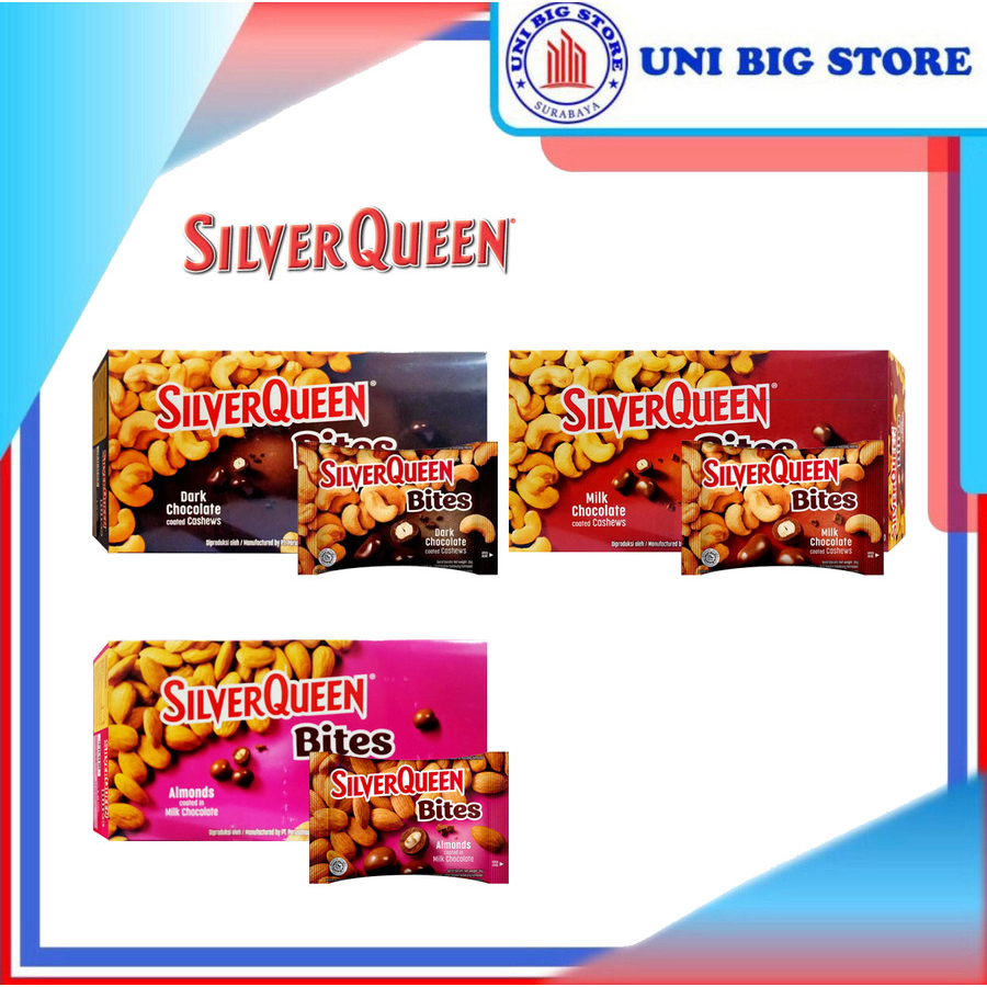 

Silver Queen Bites Coklat Dark Cashew Almond Chocolate 30 g x 12 pcs BOX