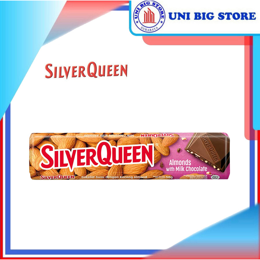 

Silver Queen Silverqueen Milk Chocolate ALMOND 58 gr Coklat Bar