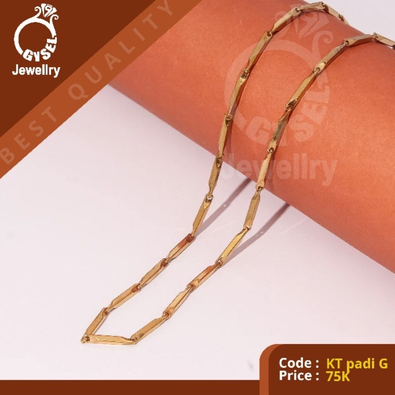 KT Padi G - Kalung Titanium Polos Gold