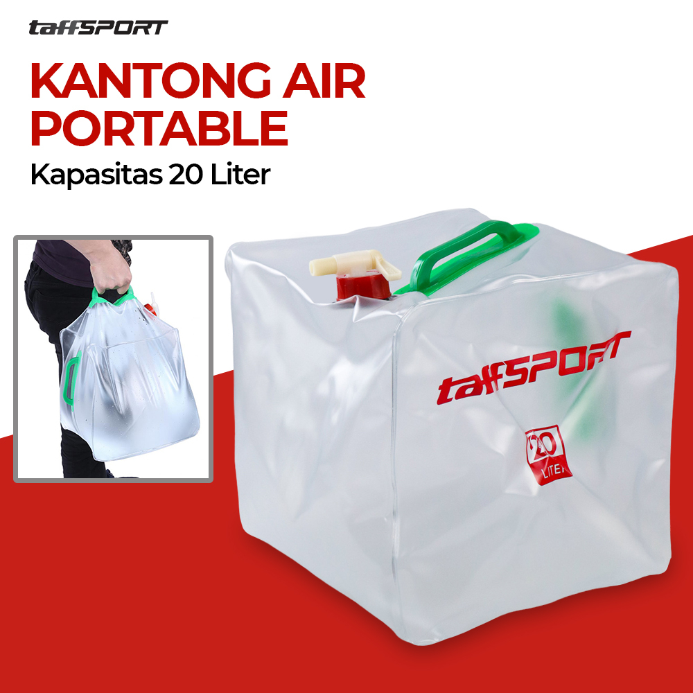 TaffSPORT Kantong Air Lipat Portable Camping Water Bag 20 Liter Jerigen Lipat Perlengkapan Camping J