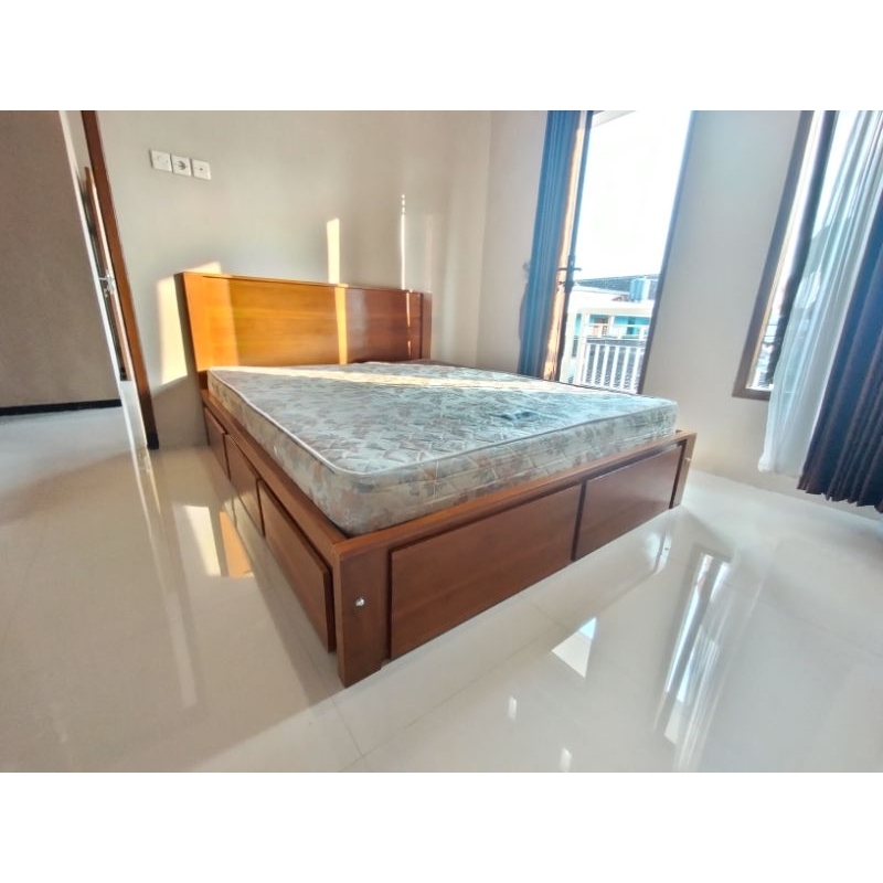 DIPAN/DIVAN RANJANG TIDUR KAYU JATI MINIMALIS 100 x200 2 set