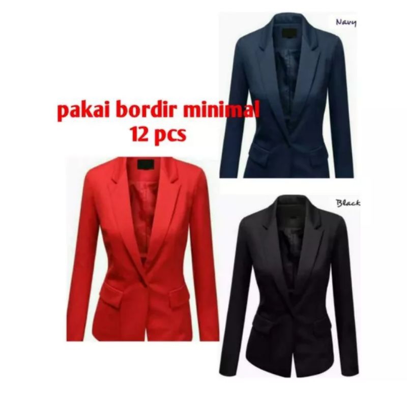 Stelan blazer wanita/Jas wanita terbaik-Jas+celana wanita merah-nany-hitam