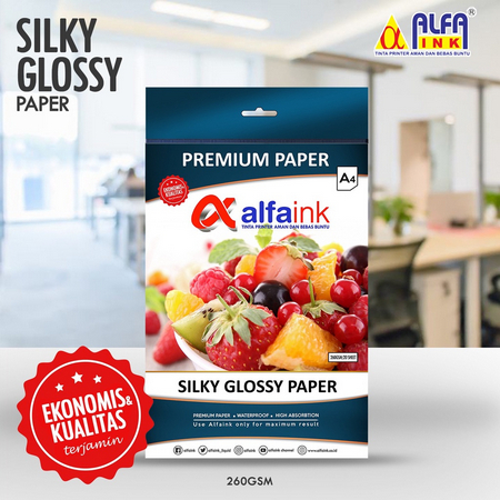 

(ALFAINK) SILKY GLOSSY PAPER A4 (KERTAS FOTO)