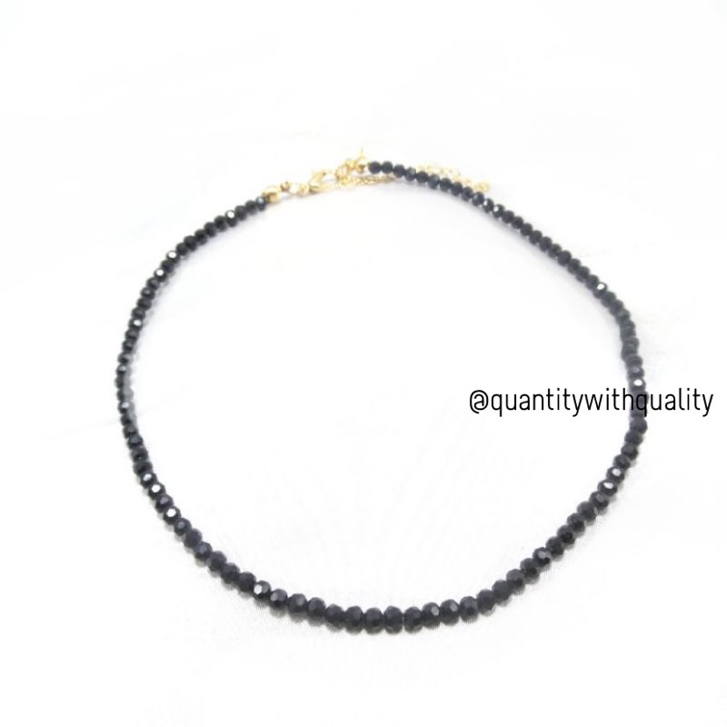 PROMO 11.11 Kalung Manik Kristal Hitam Mewah Wanita Choker Premium Korean Style