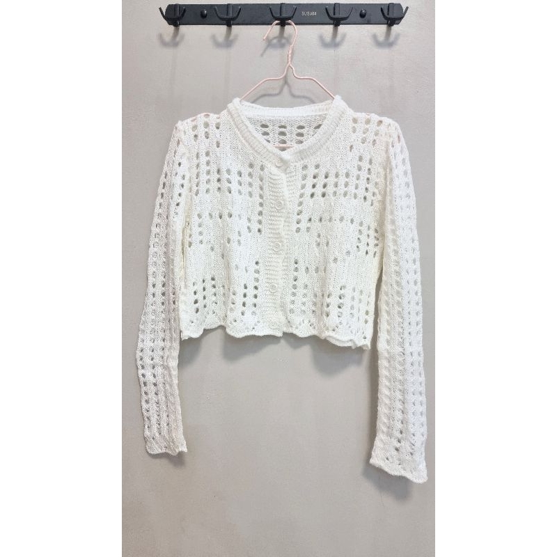 PRELOVED Cardigan Wanita Rajut Putih Outer Knit
