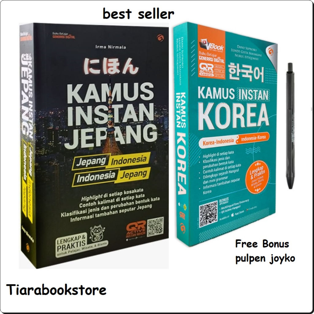 PAKET BUKU KAMUS INSTAN BELAJAR BAHASA KOREA & BAHASA JEPANG - KAMUS INSTAN JEPANG INDONESIA - KAMUS