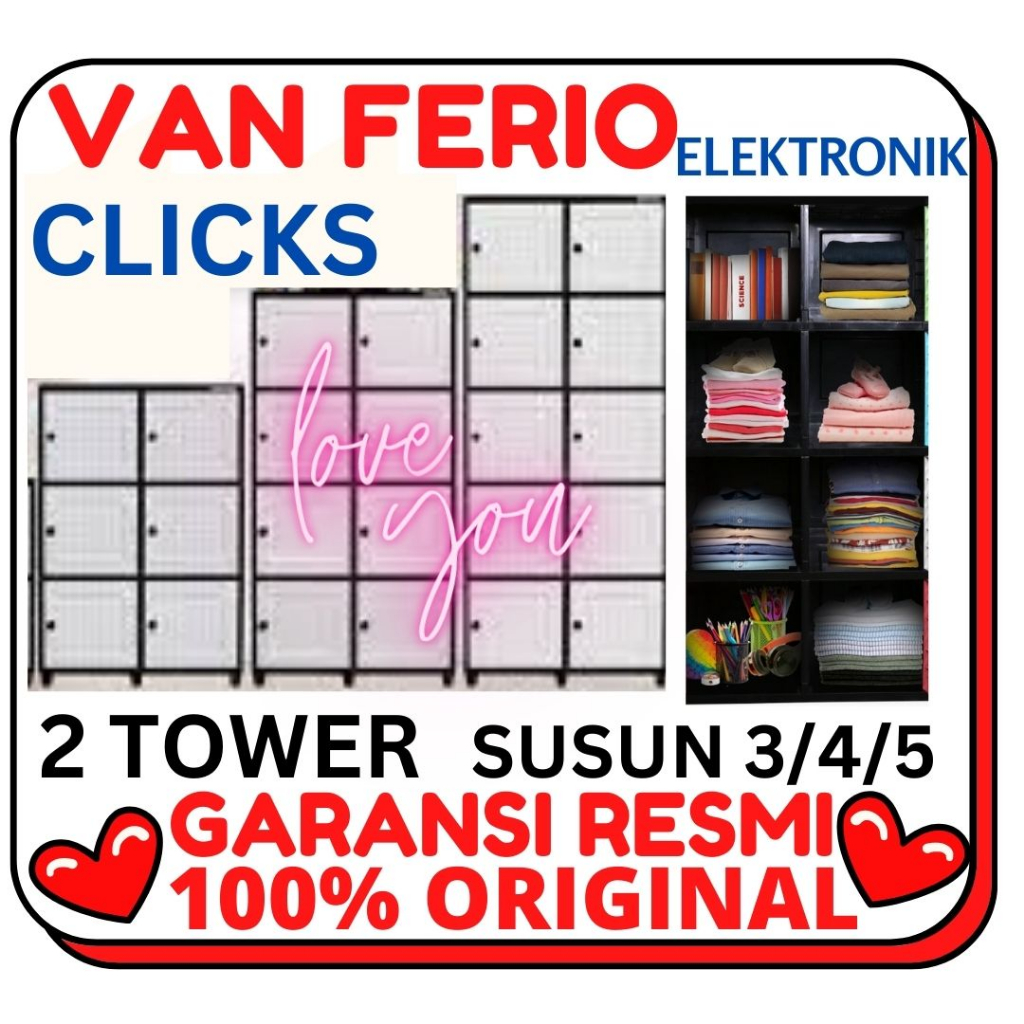 Tabitha Clicks Lemari  Pakaian Plastik Mini Loker Serbaguna Minimalis