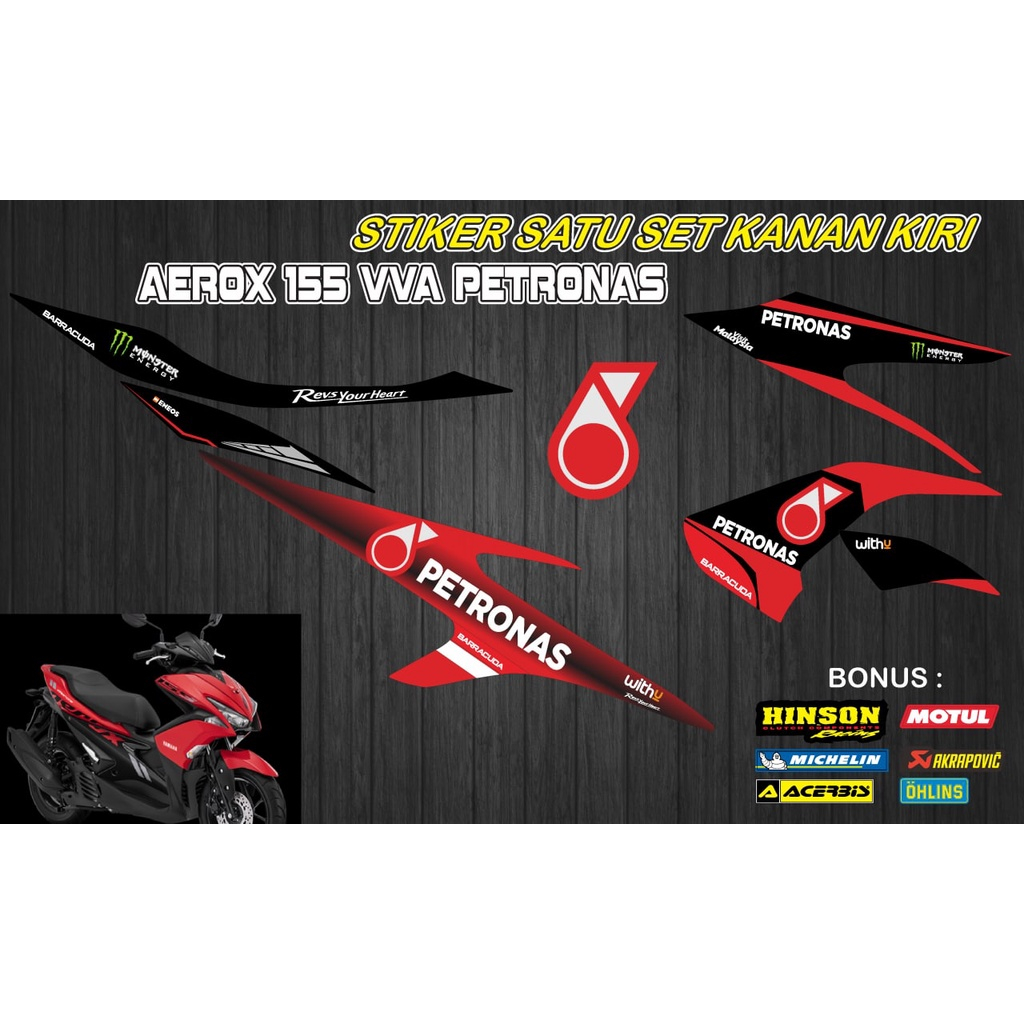 Stiker Striping Motor Aerox 155 Motif Petronas