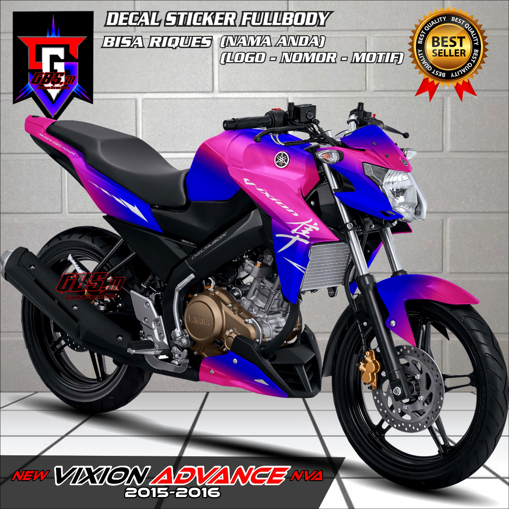 (BIS COD) Decal Vixion Advance Nva 2015 2016 Stiker Vixion 2015 2016 Fullbody Stiker Bunglon
