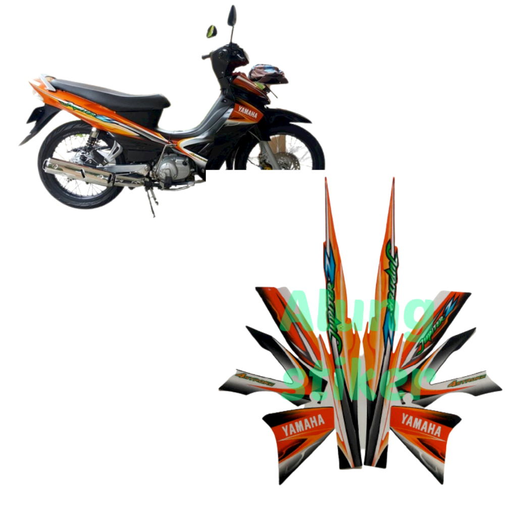 STIKER STRIPING LIS BODY MOTOR JUPITER Z 2005 ORANGE FULL SET