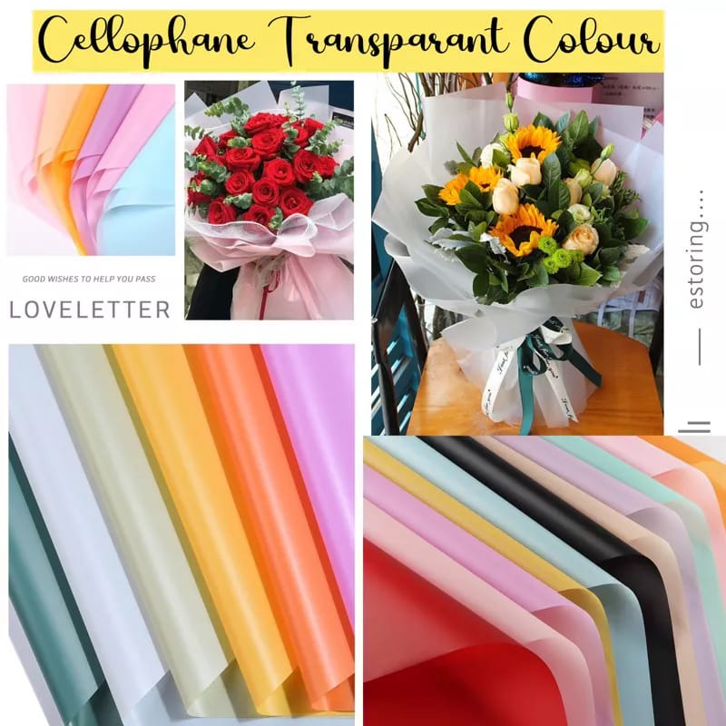 

KERTAS FLOWER BUNGKUS KADO WRAPPING FULL COLOR OPP CELLOPHANE ECER KERTAS BUKET BUNGA HAND BOUQUET