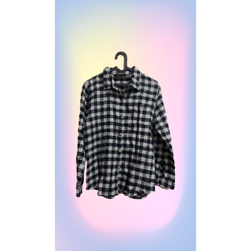 kemeja flanel hitam