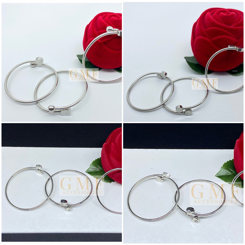 Gelang Monel Hati Permata Bayi Gelang Baja Putih Gelang Bangle Anak Dewasa Anti Step Anti Panas Anti