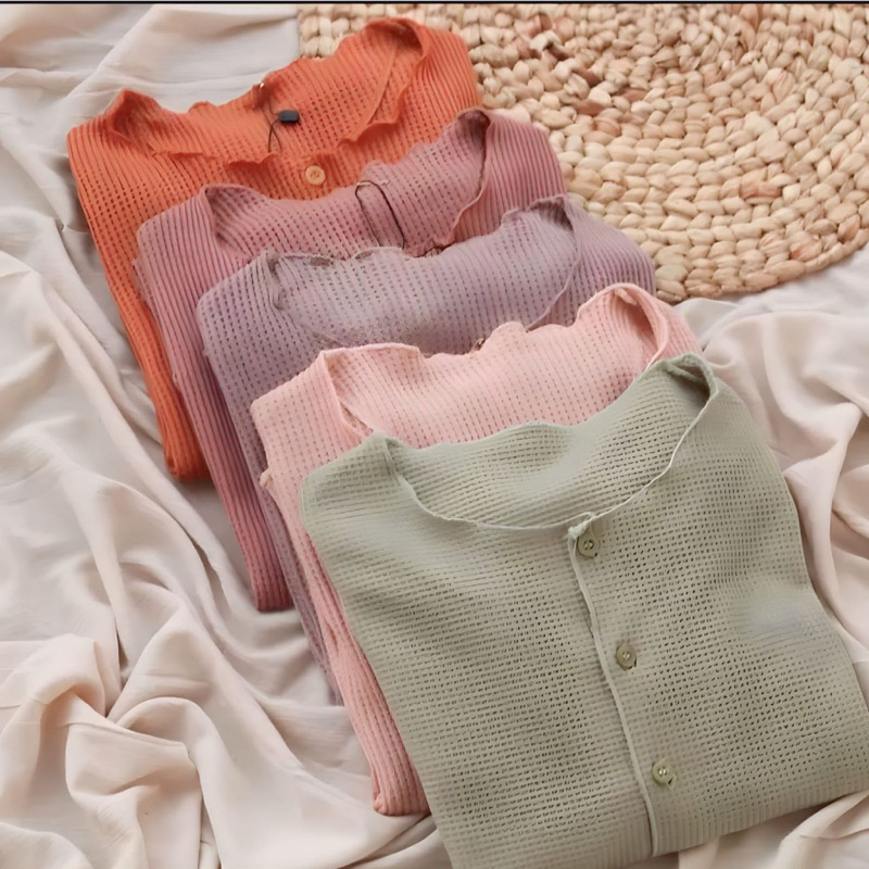CARDIGAN WANITA CARDIGAN WAFLE CARDI VIRAL CARDIGAN CROP KNIT CRDI CROP TOP CARDIGAN KOREA PREMIUM C