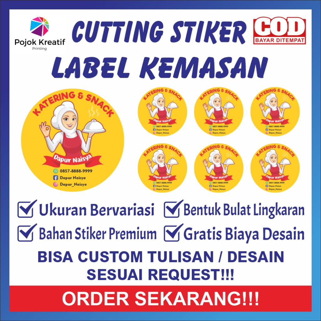 

Cetak Cutting Stiker Label Kemasan Makanan Minuman Kue A03 Pink Merah Bontak Vinyl Ukuran 3 4 5 6 7 cm Dapat Banyak Bisa COD Custom Request Gratis Desain Pojok Kreatif