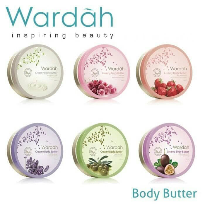 WARDAH Creamy Body Butter Indonesia / Krim Tubuh 50ml / Rose Olive Milk & Pearl Strawberry Passion F