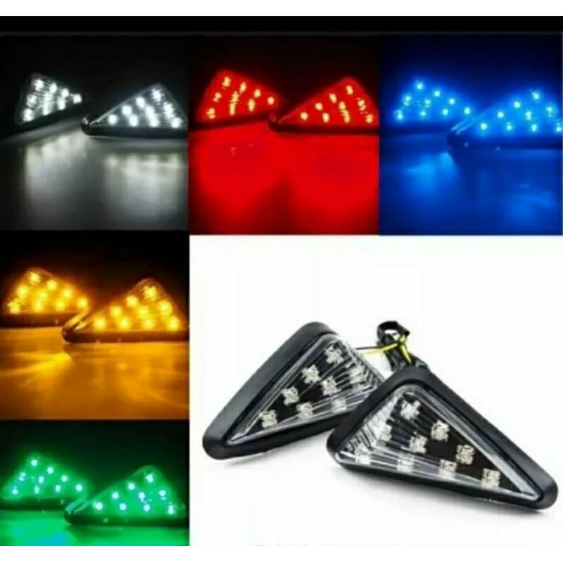 Sen Tempel Lampu Sein Tempel Segitiga LED Universal R15 V2 V3 Cbr150r