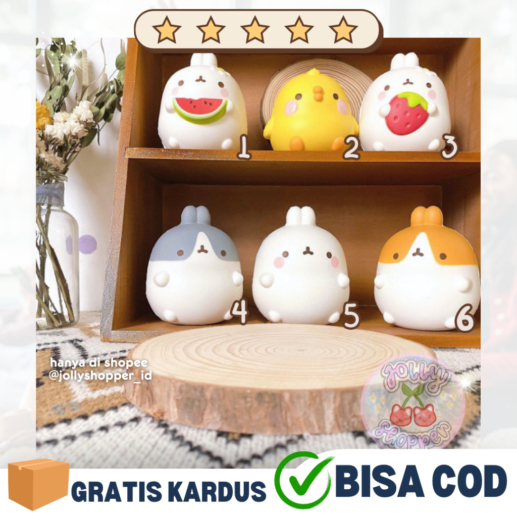 [READY STOCK] Molang Squishy Mascot Lucu Banget / BNIP Impor