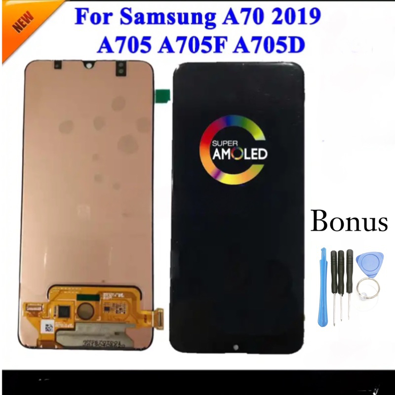 LCD TOUCHSCREEN SAMSUNG A70 2019 AMOLED BISA FINGERPRINT / Garansi 6 Bulan Produsen / LCD SAMSUNG.