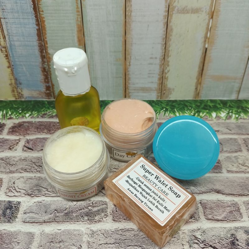 PAKET CREAM WALET BIRU // Walet Biru Original Holo M 4in1