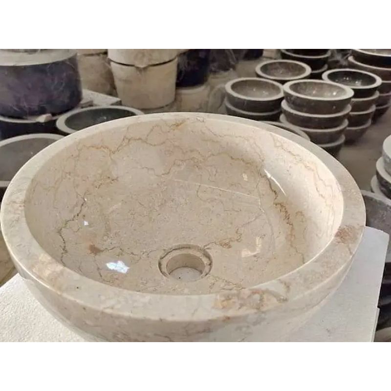 Wastafel batu marmer mangkok | Washtafel batu marmer full poles