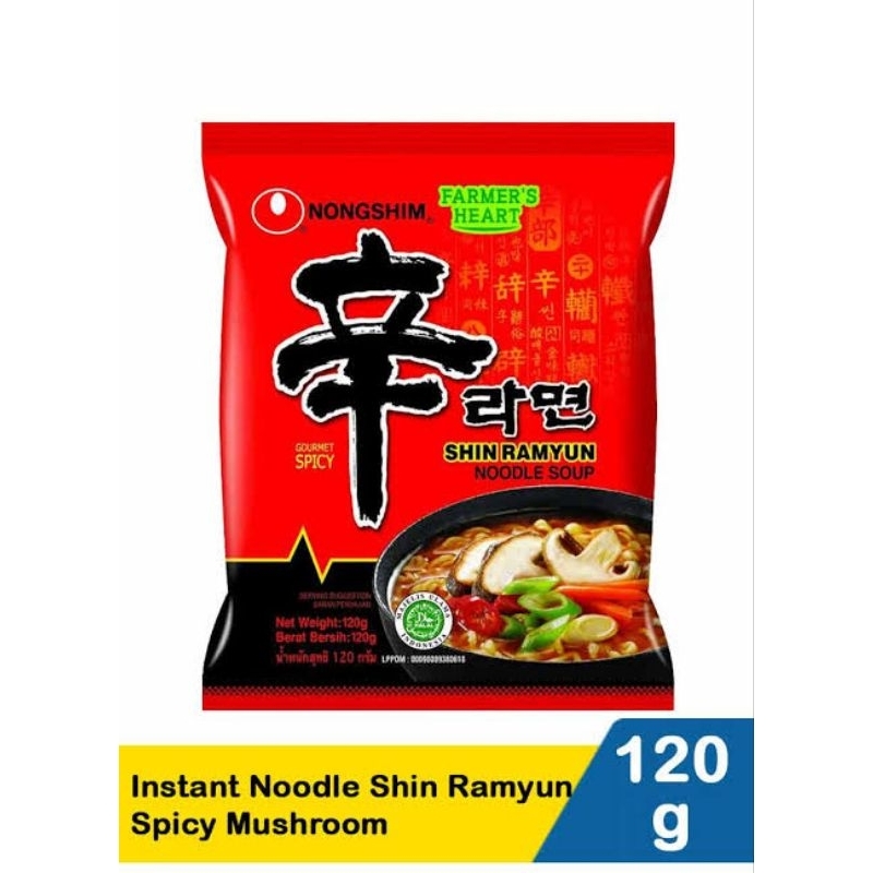 

nong shim instant noodle ramyun spicy mushroom mie instan nongshim