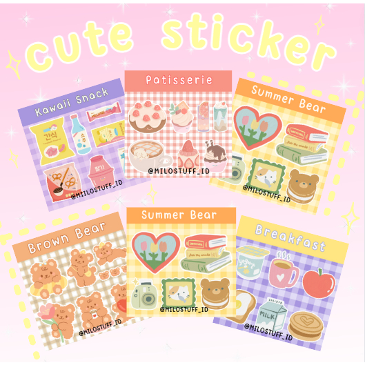 

[MILOSTUFF_ID] Sticker Aesthetic Murah Grosir Lucu