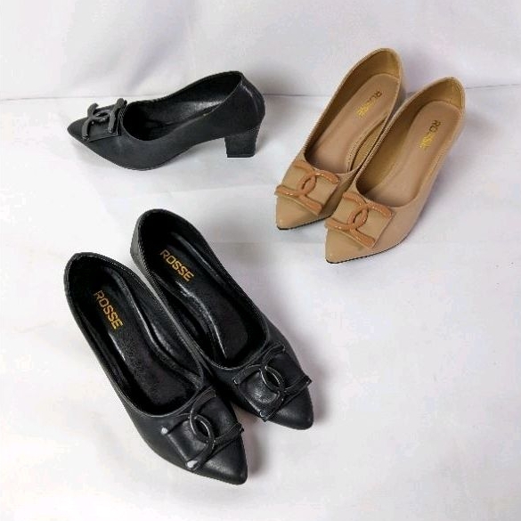 ROSSE Sepatu Hak Tahu 5 cm Pansus Hak 5cm Sepatu Kantor Wanita / Sepatu Wanita Karir / Sepatu heels 
