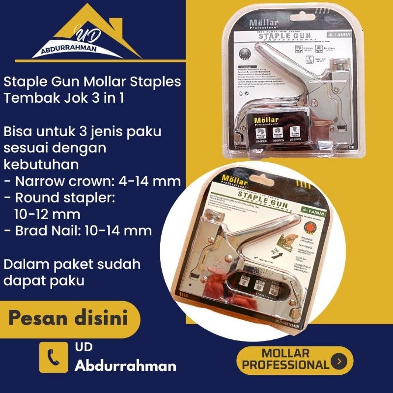 

Staple Gun Mollar Staples Tembak Jok 3 in 1