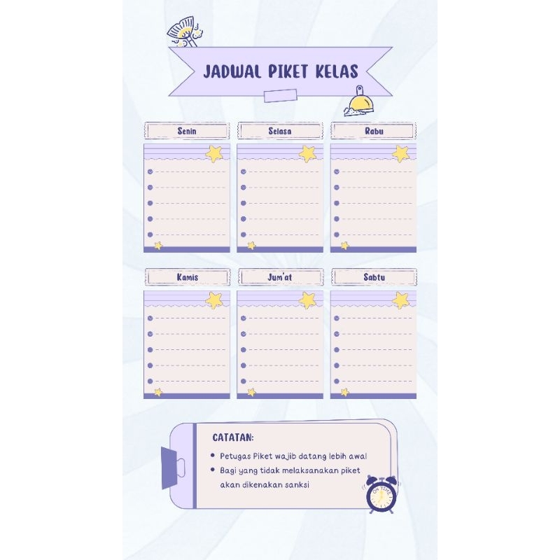 JADWAL PELAJARAN / PIKET KELAS / RUTINITAS