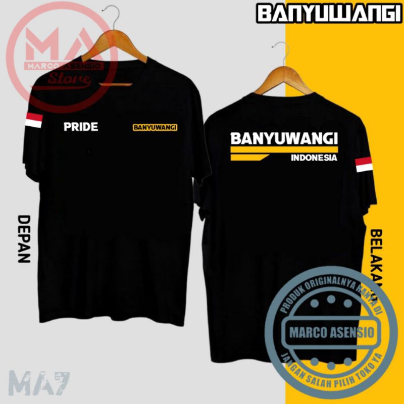 KAOS PREMIUM FASHION PRIA MAUPUN WANITA DESAIN TULISAN PRIDE BANYUWANGI INDONESIA | MA7 JTR