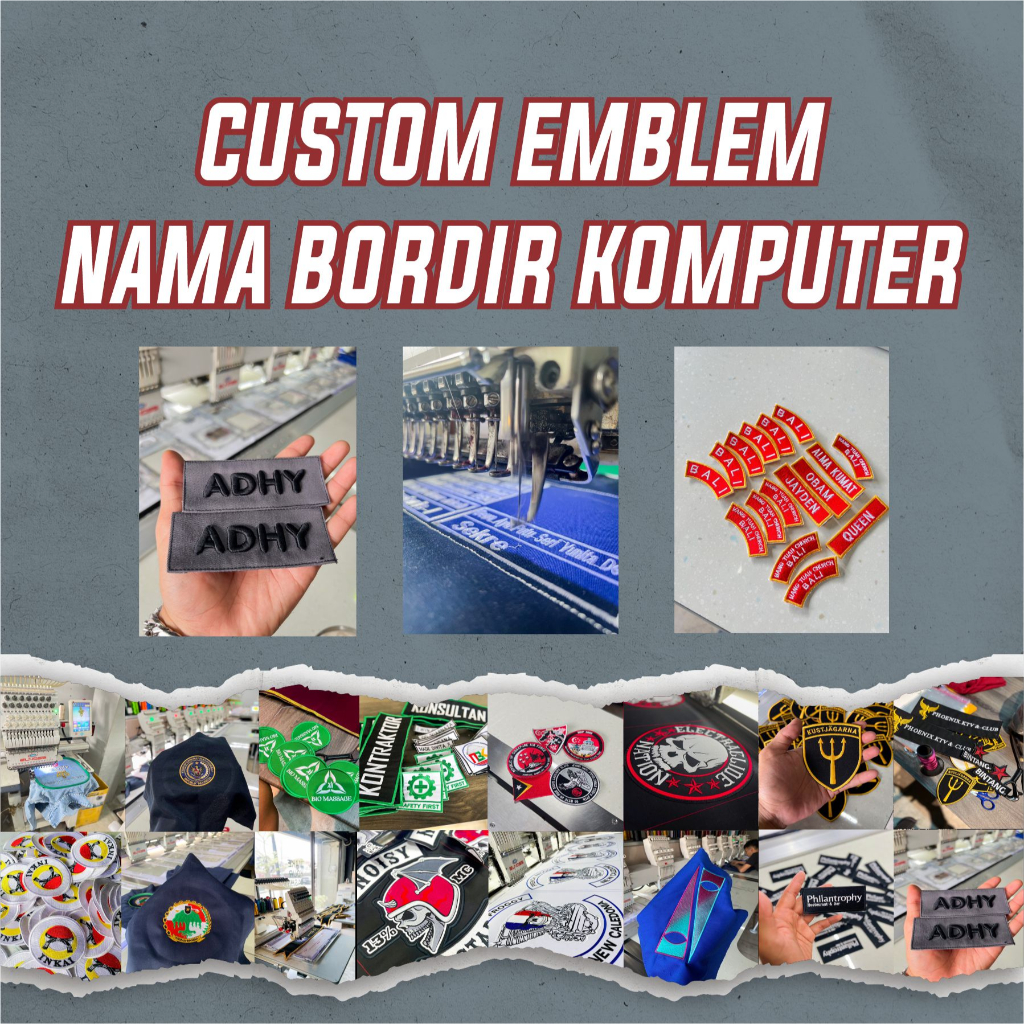 EMBLEM NAMA, BET NAMA, NAMA BORDIR, NAMA SISWA SATUAN BORDIR KOMPUTER