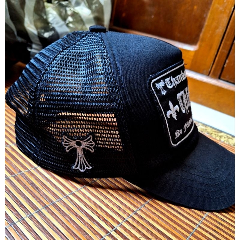 Topi Trucker THANKSINSOMNIA Full Black Jaring