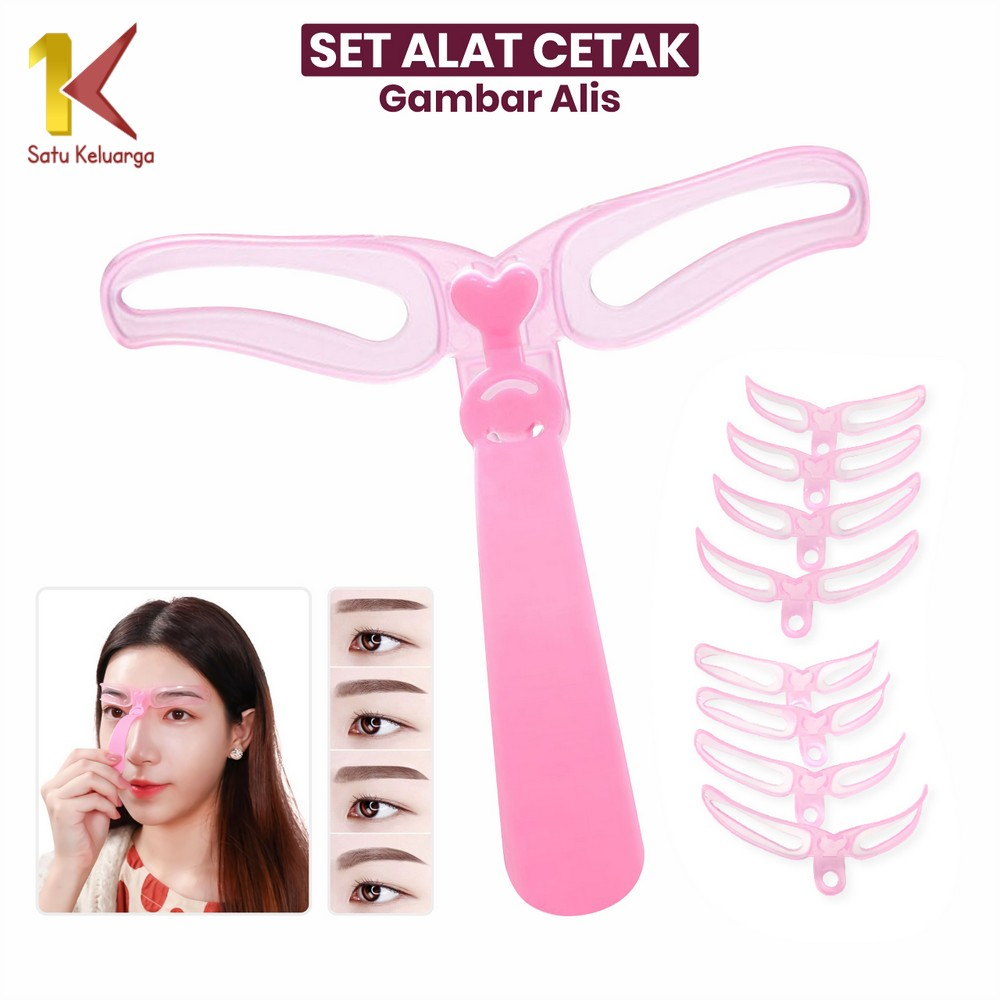 Satu Keluarga Cetakan Alis 8 IN 1 Wanita Eyebrow Template K49 Cetakan Alis Korea Delapan Model