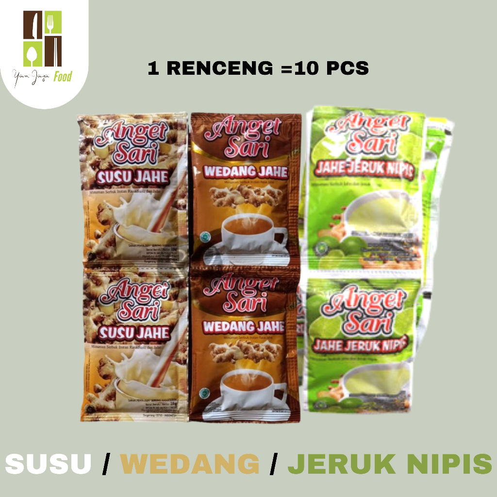 

Anget Sari Minuman Hangat Susu Jahe / Wedang Jahe / Jahe Jeruk Nipis [ 1 Renceng / 10 PCS ]