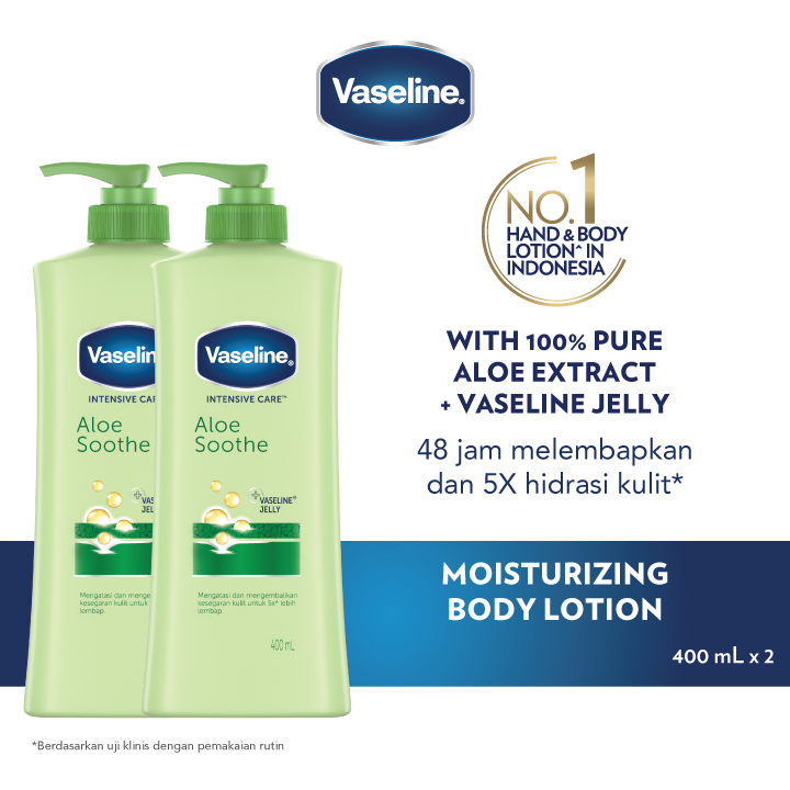 Vaseline Lotion Intensive Care Aloe Soothe 400ml Twinpack