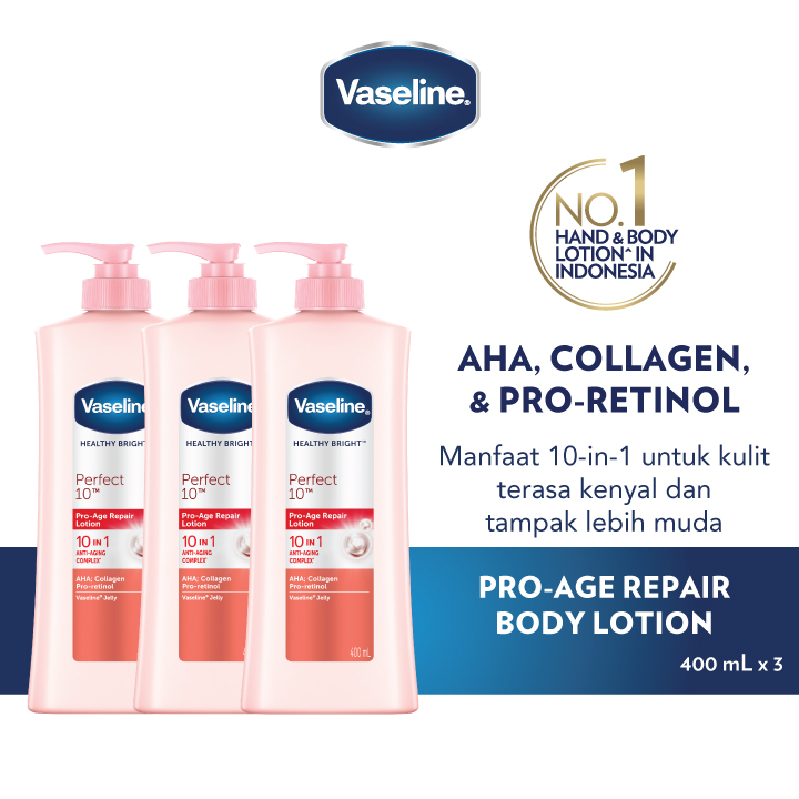 Vaseline Lotion Healthy Bright Perfect 10 400ml Multi Pack