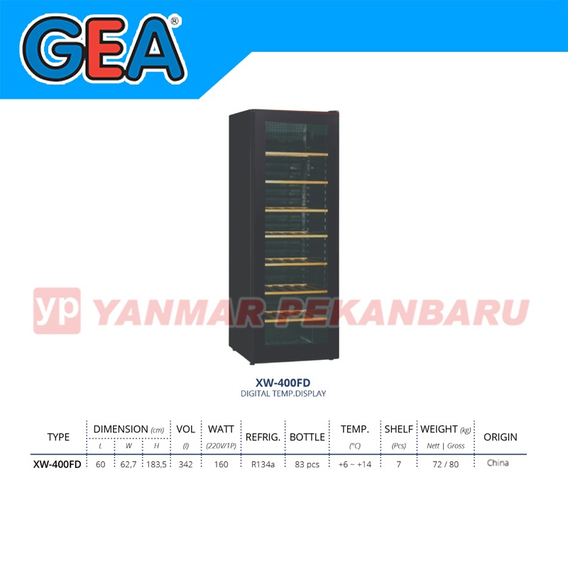 Pendingin Wine / Wine Cooler GEA XW-400FD