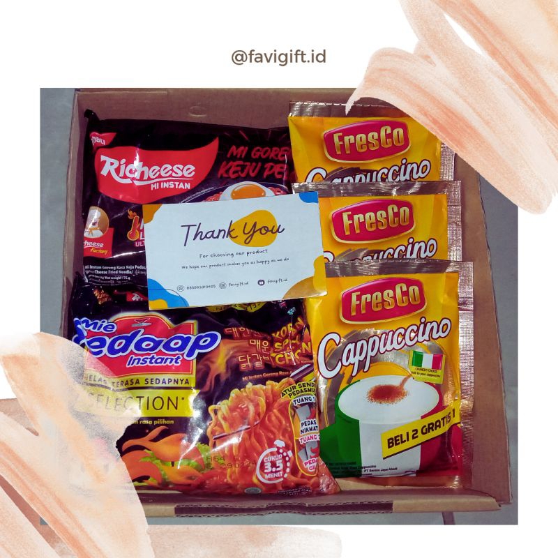 

GIFTBOX KOPI|HAMPERS GIFT MIE|KADO ULANG TAHUN MURAH