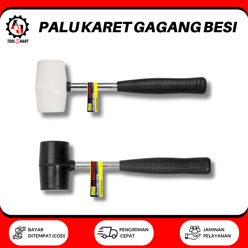Palu Karet Gagang Besi CPT National Palu Keramik Granit Palu Karet Hitam Putih