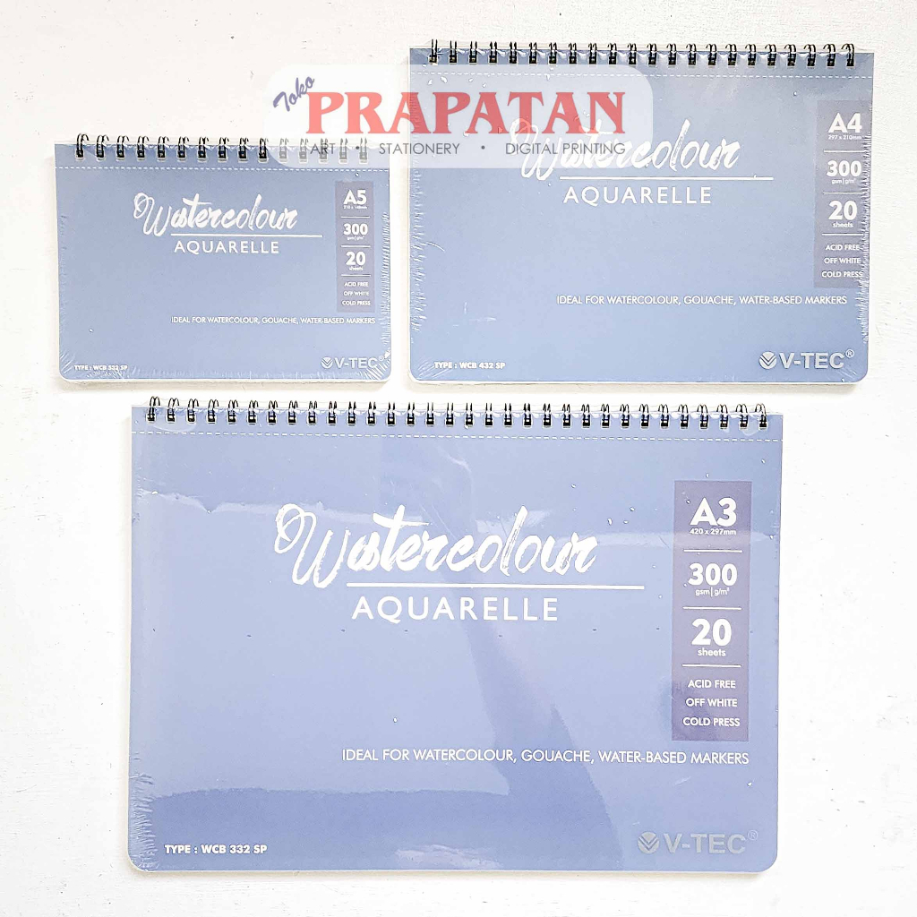 

mg V-TEC Spiral Watercolor Book Pad A4 Buku Cat Air