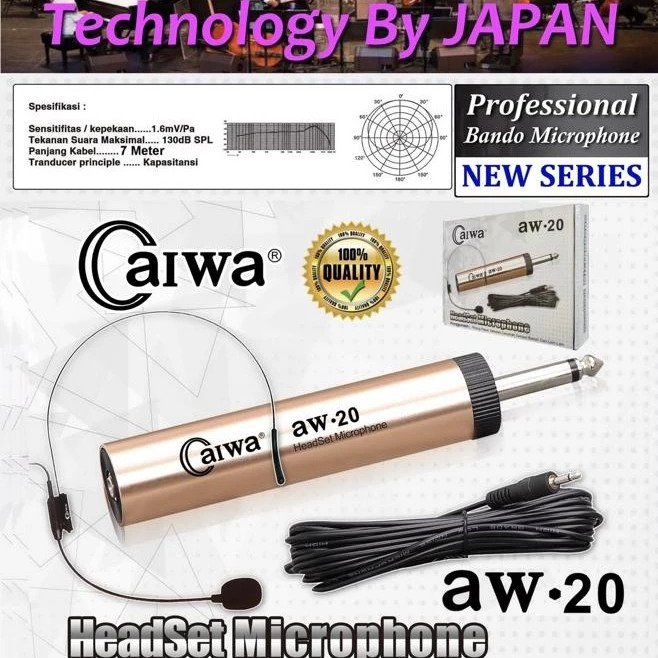 Caiwa Mic + Kabel Head Set AW-20