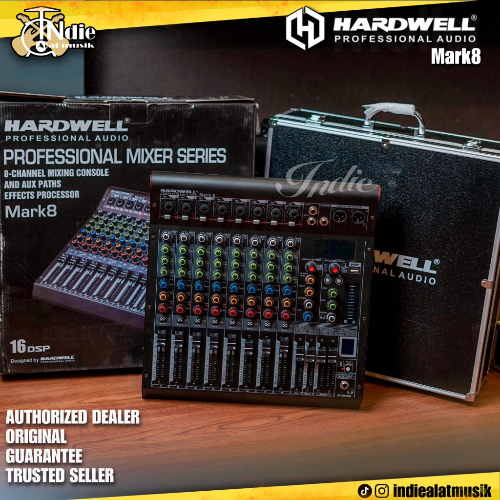 Mixer Hardwell Mark8 Mark 8 Mixer 8 Channel l Original Lengkap Hardcase