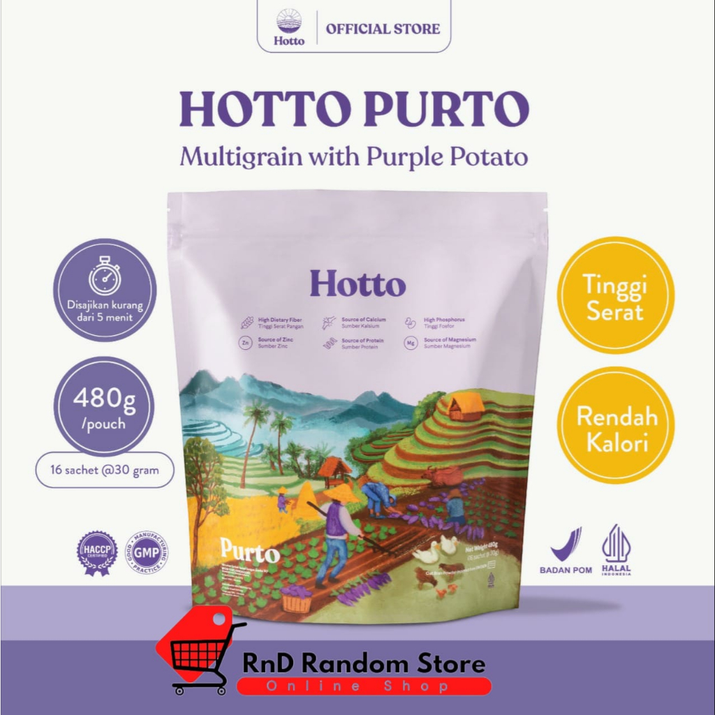 

Hotto Purto Multigrain with Purple Potato 1 Pouch | Hotto Purto 16 sachet