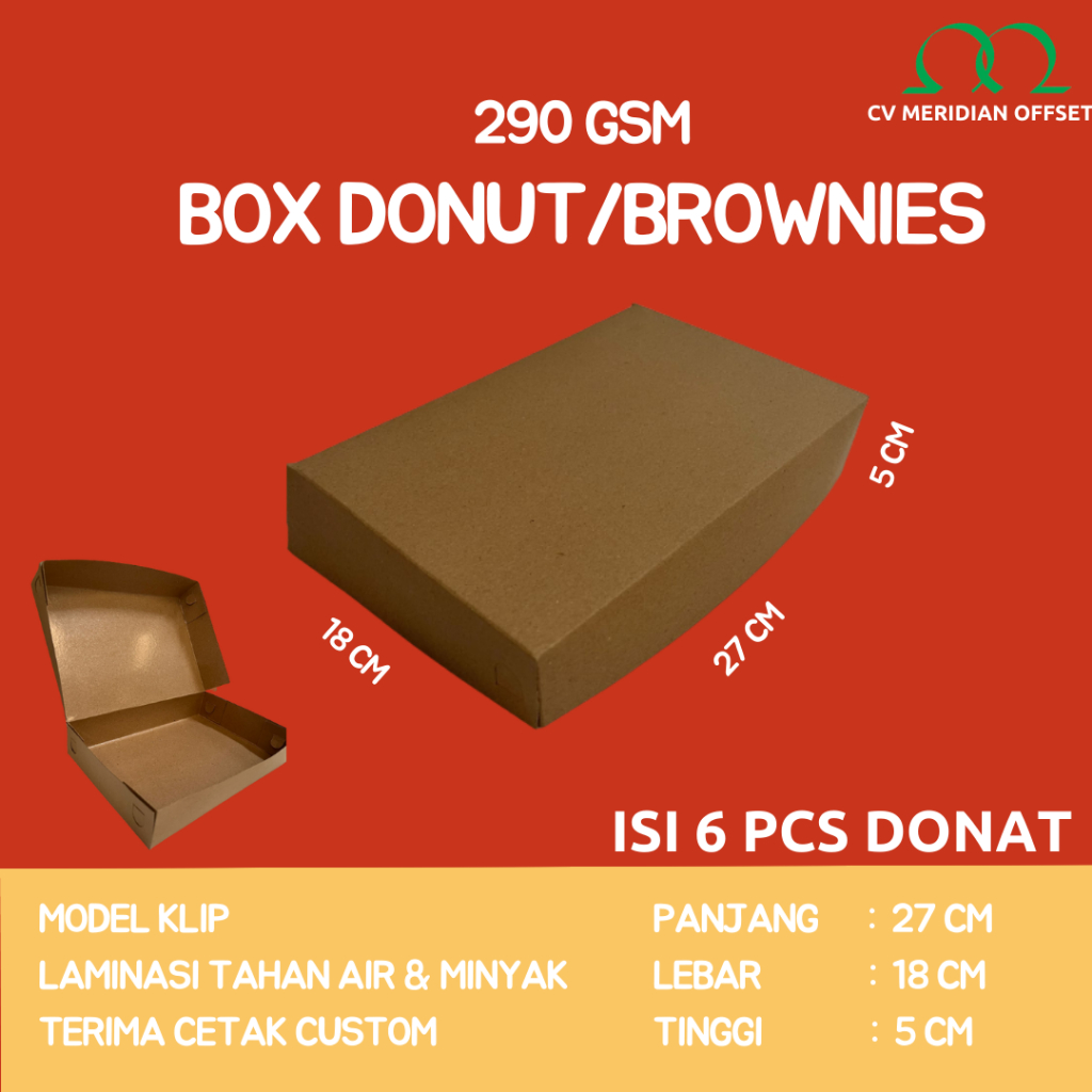 

Box Kue Donat Box Brownies/Box Donut/Kemasan Donut/Dus Donat Laminasi Kemasan Hampers