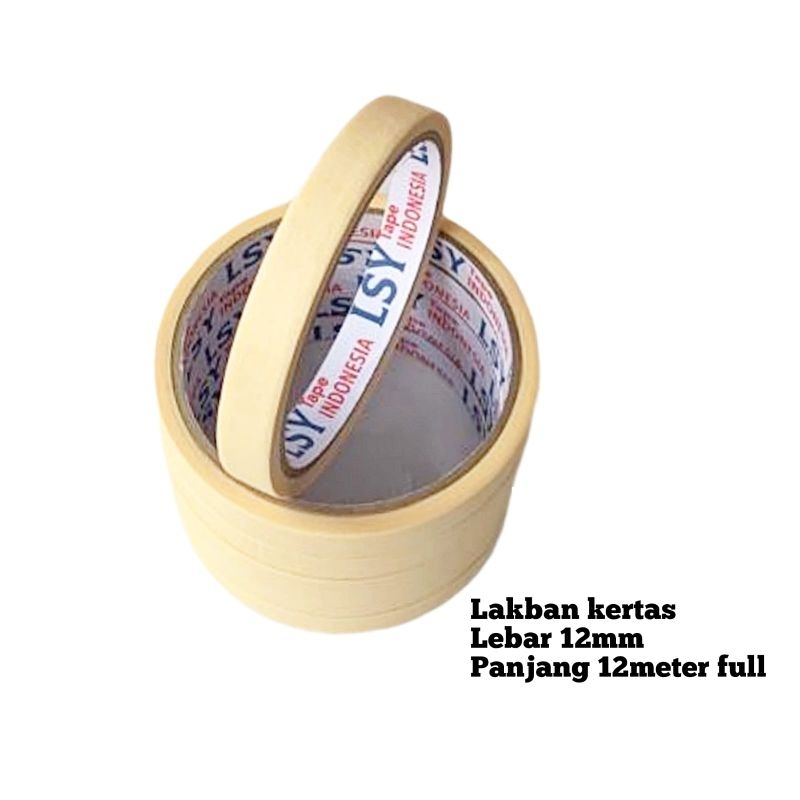 

masking tape / lakban kertas LSY 12mm x 12meter full ( CBM )