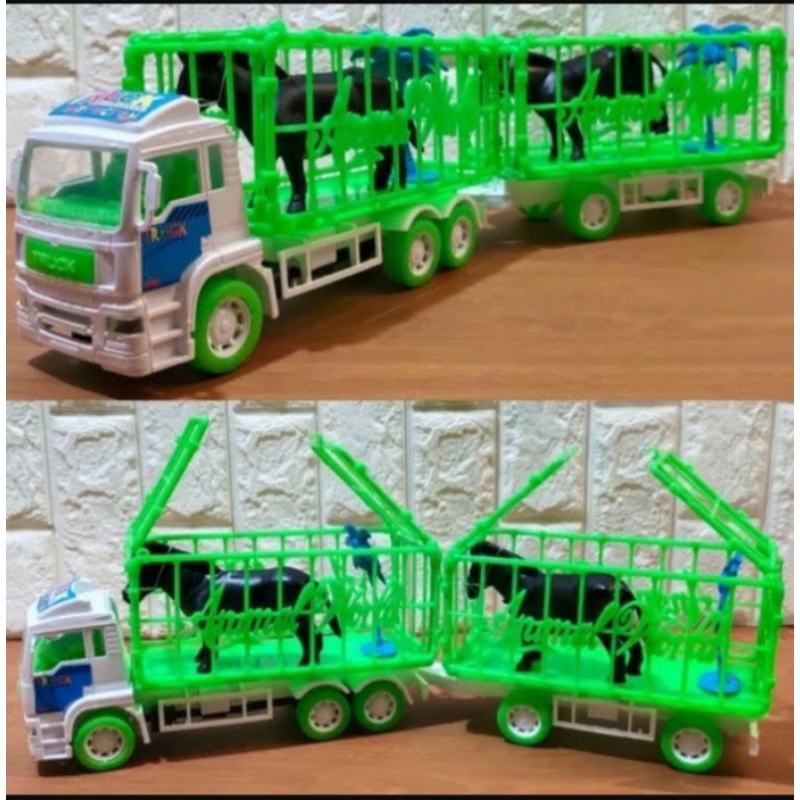 Mainan Anak Laki-laki Truk Gandeng Isi Hewan St 2100 / St 2099 / Mainan Truk Angkut Hewan / Mainan T