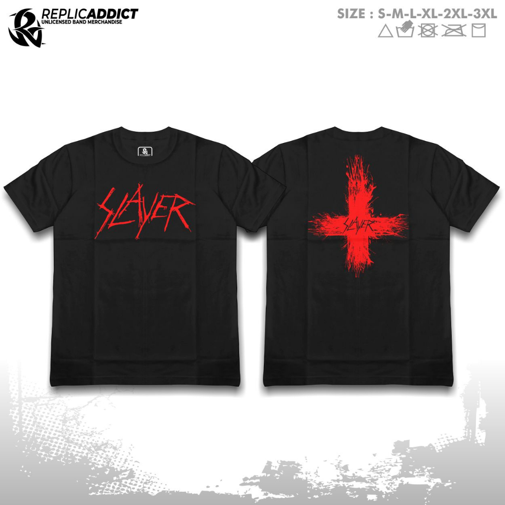 SLAYER | REPLICADDICT | UNLICENSED BAND MERCHANDISE | KAOS LENGAN PANJANG PENDEK